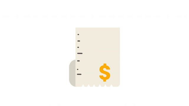 Looping Invoice Receipt Animation for Digital Billing System and Financial Reporting Videos
