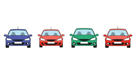 Fototapeta premium Hatchback Cars Line art vector set dynamic creative tone