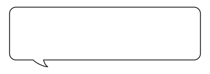 ワイド横長吹き出し 内向きしっぽ 単品