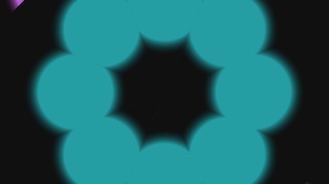 Abstract Geometric Rotating Shapes with Strobe Effect, Cyan and Purple Minimalist Animation