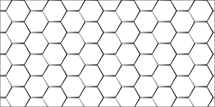 Seamless geometric honeycomb pattern featuring a black and yellow hexagonal vector grid design for a modern soccer or bee cell inspired abstract wallpaper backdrop