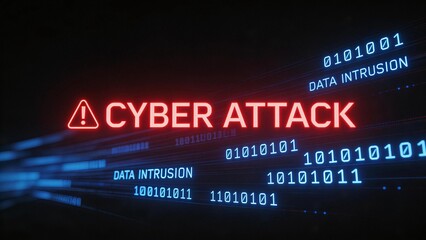 Cyber attack warning with binary code