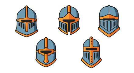 Fototapeta premium Knight Helmet Line dynamic creative tone vector