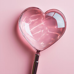 pink heart in glass