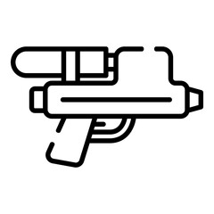 Water gun toy black line icon