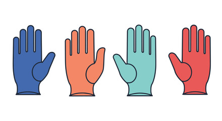 Obraz premium Medical Gloves Line soft elegant tone illustration
