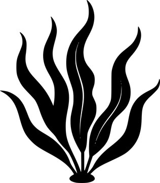 Waving Seaweed Icon Silhouette
