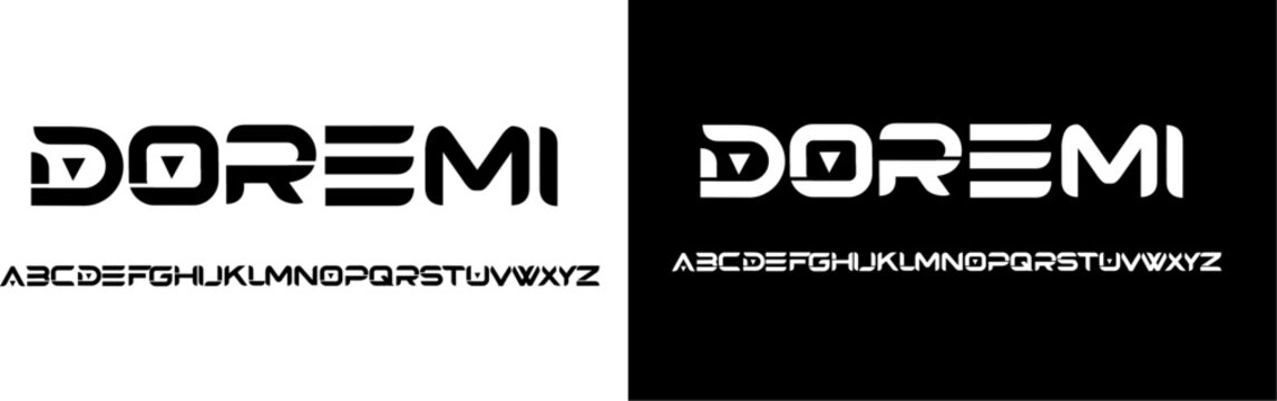 modern futuristic alphabet fonts vektor, illustration simple and minimalist
