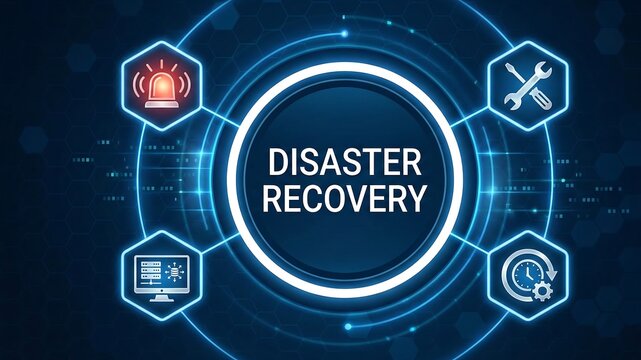 Disaster recovery concept,an organization plan to protect its IT systems and data from disasters and recover quickly to minimize downtime and losses. ai