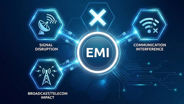 EMI acronym, Electromagnetic interference is unwanted noise or interference in an electrical path or circuit caused by an outside source. ai