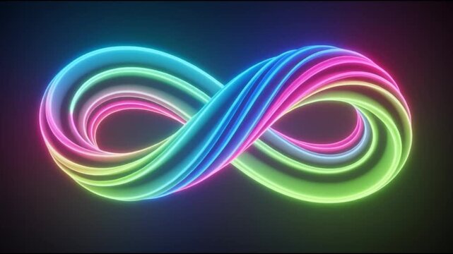 Neon Infinity Symbol Animation Loop.