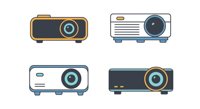 Mini Projector Line modern color mix vector