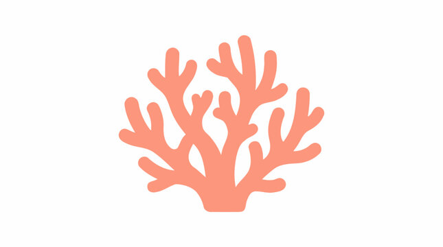 Coral d flat vector isolated white background