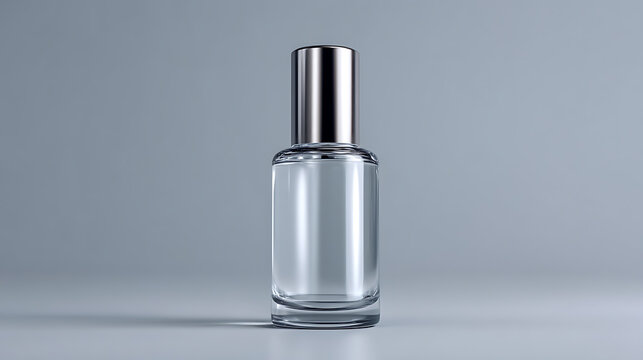 A sleek perfume bottle, presenting a minimalist aesthetic 