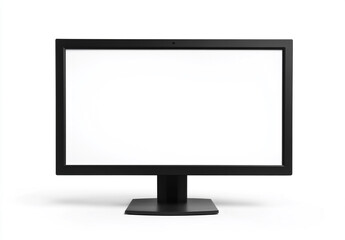 Fototapeta premium A sleek black computer monitor with a blank white screen