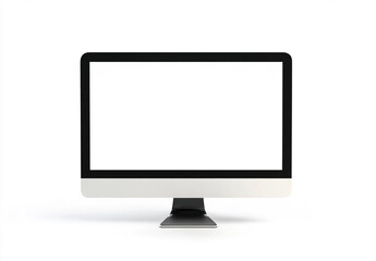 Fototapeta premium A sleek computer monitor with a blank white screen on a clean white background