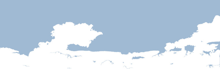 Obraz premium Minimal Blue Sky Background with White Cloud Horizon Border