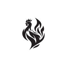 rooster with fire logo