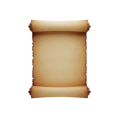 Old Aged Parchment Scroll With Rolled Edges Isolated Transparent Background