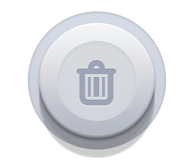 Gray Circular Delete Button with Trash Can Icon