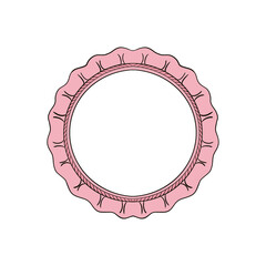 Pink round picture frame illustration