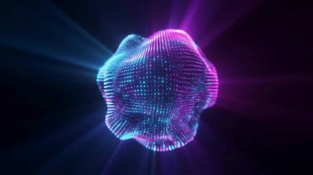 Quantum Cryptography Sphere Futuristic Data Security 4K