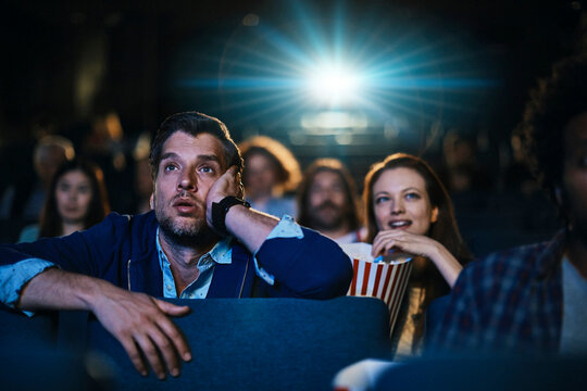 Audience watching a movie in a cinema