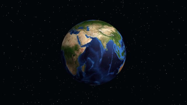 Earth Zoom Animation to Matola Mozambique with Latitude and Longitude Coordinates