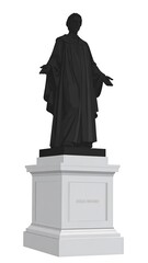 Fototapeta premium Statue of a robed figure standing on a pedestal, arms outstretched