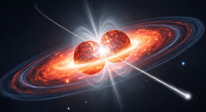 Binary Star System with Accretion Disk.