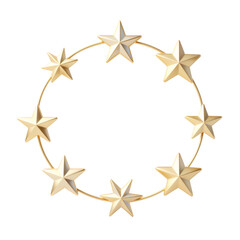 Obraz premium Golden Star Circle Shape Design