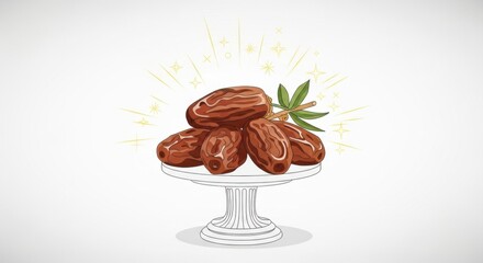 Golden Sparkling Dates on Elegant Pedestal