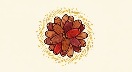 Colorful Pinecone Cluster Reclaimed in Warm Brown Red Tones