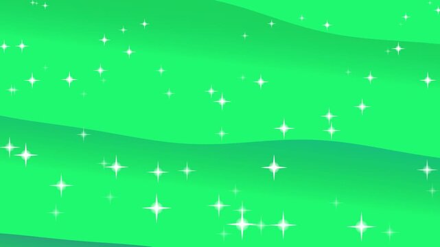 Green Background with Sparkling Stars Animation.