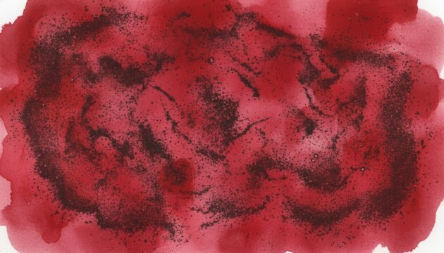 Abstract Red Watercolor Background With Black Sand Texture