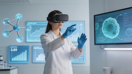 Scientist Using VR in Lab