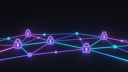 Neon network with padlocks