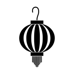Minimal Chinese Festival Lantern with Ribbed Oval Design Vector Illustration © UIC STUDIO