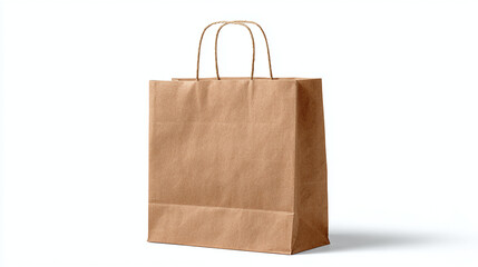 A simple brown paper shopping bag with handles, ready for carrying goods or presents