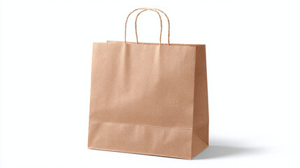 A plain brown paper shopping bag with handles, perfect for carrying items