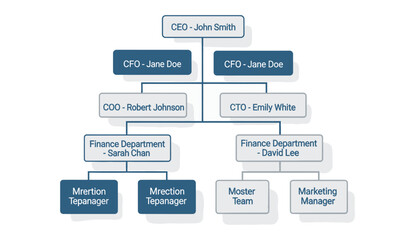Corporate Organizational Chart Infographic with Executive Hierarchy