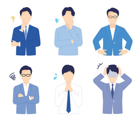 困った表情の男性ビジネスパーソン