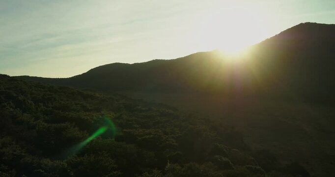 Wide Aerial View of Lush Mountain Forest in West Java, Indonesia