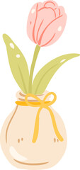 Cute Tulip in Vase Illustration