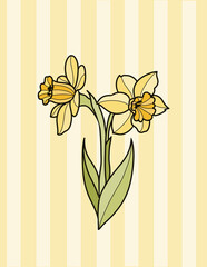 Spring floral greeting card illustration