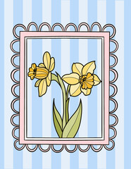 Spring floral greeting card illustration