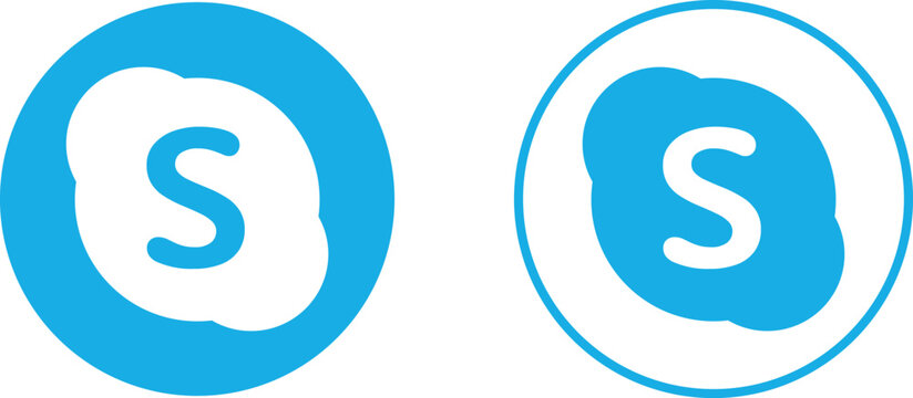 Skype - popular social media set of icons. Vector. editorial illustration.