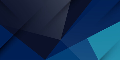 Obraz premium Abstract dark blue fractal banner background. Simple and elegant pattern background design.