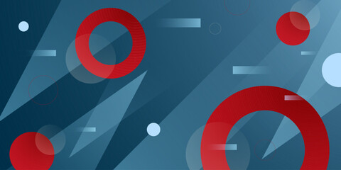 Abstract blue background with overlap red circle  pattern design. Cool banner element concept style.