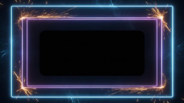 ネオンフレーム矩形余白動画
